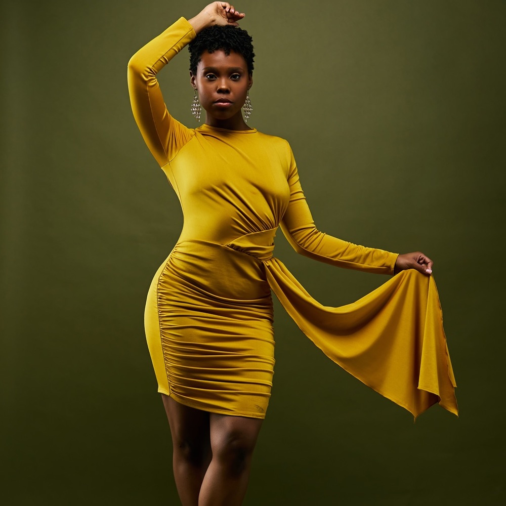 Gold Satin Dress